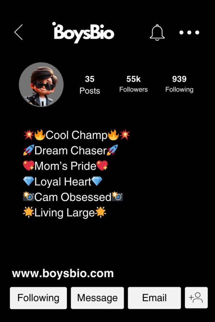 🧢 TikTok Bio for Boys