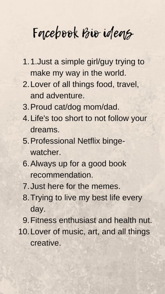 Unique Facebook Bio 2025